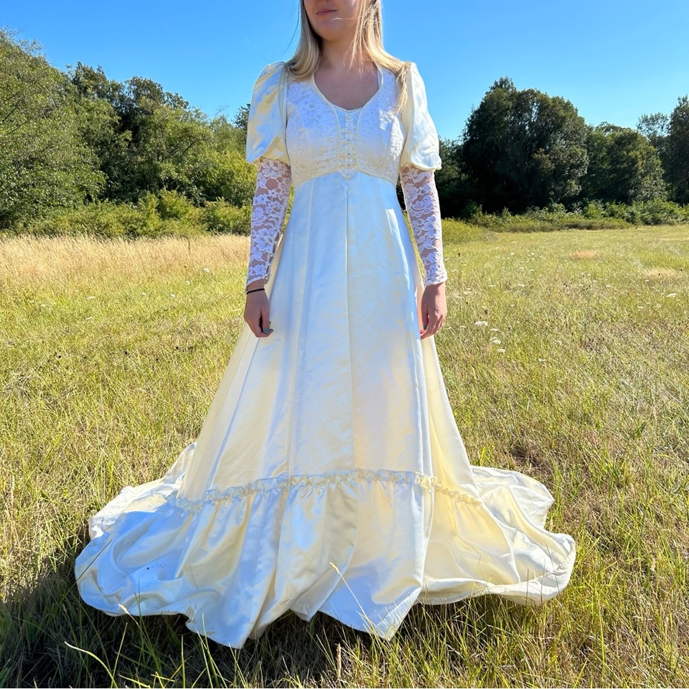 Vintage 70s Gunne Sax Romantic Renaissance Bridal Collection Wedding Dress‎ Sz 9